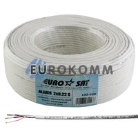 Сигнальный кабель EUROSAT 2x0.22 CU в экране белый 100м Сигнальный кабель EUROSAT 2x0.22 CU в экране белый 100м