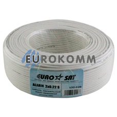 Сигнальный кабель EUROSAT 2x0.22 CU в экране белый 100м Сигнальный кабель EUROSAT 2x0.22 CU в экране белый 100м