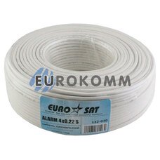 Сигнальный кабель EUROSAT 4x0.22 CU в экране белый 100м