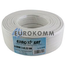 Сигнальный кабель EUROSAT 2x0.22 CCA без экрана белый 100м