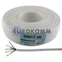 Сигнальний кабель EUROSAT 6x0.22 CCA без екрану білий 100м