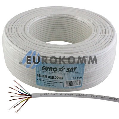 Сигнальний кабель EUROSAT 8x0.22 CCA без екрану білий 