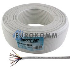 Сигнальный кабель EUROSAT 10x0.22 CCA без экрана белый 100м