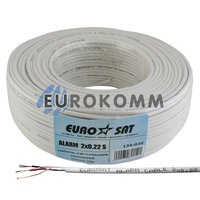 Сигнальный кабель EUROSAT 2х0.22 CCA в экране белый 100м Сигнальный кабель EUROSAT 2х0.22 CCA в экране белый 100м