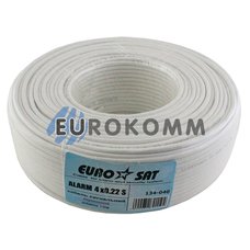 Сигнальный кабель EUROSAT 4х0.22 CCA в экране белый 100м Сигнальный кабель EUROSAT 4х0.22 CCA в экране белый 100м