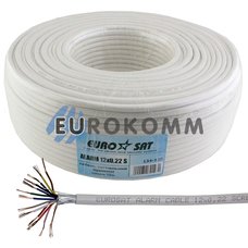 Сигнальный кабель EUROSAT 12х0.22 CCA в экране белый 100м Сигнальный кабель EUROSAT 12х0.22 CCA в экране белый 100м
