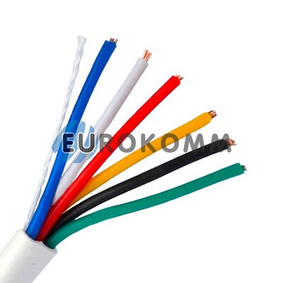 Сигнальный кабель 6х0.22 CU без экрана белый 25м