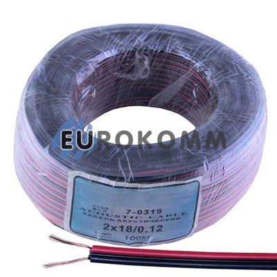 Низковольтный кабель питания Sound Star 2x0.22мм²  CU красно-чёрный 100м