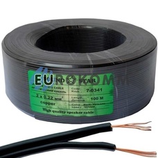 Низьковольтний кабель живлення Sound Star 2x0.22мм² CU чорний 100м