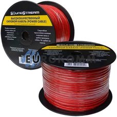 Низковольтный кабель питания Sound Stream 1x8.0мм²  CCA прозрачно-красный 100м