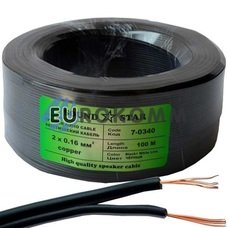 Низковольтный кабель питания Sound Star 2x0.16мм²  CU чёрный 100м