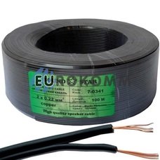 Низьковольтний кабель живлення Sound Star 2x0.22мм² CU чорний 100м