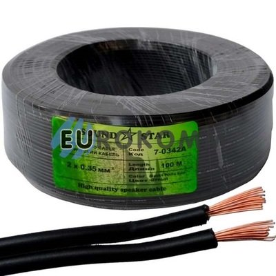 Низьковольтний кабель живлення Sound Star 2x0.35мм² CCA чорний 100м