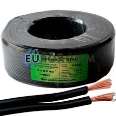 Низьковольтний кабель живлення Sound Star 2x0.50мм² CU чорний 100м