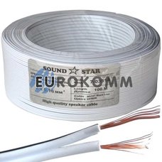 Низковольтный кабель питания Sound Star 2x0.16мм²  CCA белый 100м