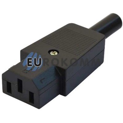 Гнездо сетевое 3pin, под шнур, корпус пластик