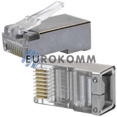 Коннектор компьютерный 8р8с (RJ-45), на кабель, экранированный