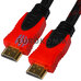Кабель (шнур) HDMI - HDMI (v1.4, з фільтрами, в обплетенні, чорно-червоний, 25м)