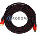 Кабель (шнур) HDMI - HDMI (v1.4, з фільтрами, в обплетенні, чорно-червоний, 25м)
