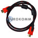 Кабель (шнур) HDMI - HDMI (v1.4, з фільтрами, в обплетенні, чорно-червоний, 1.5м)