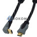 Кабель (шнур) HDMI-HDMI (v1.3b, кутовий з фільтрами, чорний, 2м)
