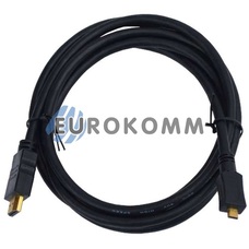 Кабель (шнур) перехідник HDMI - micro HDMI (v1.4, gold, чорний, 1.5м)