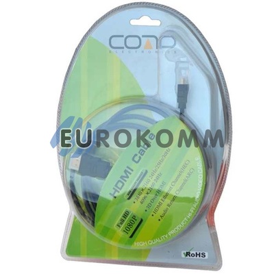 Кабель (шнур) перехідник HDMI - micro HDMI (v1.4, блістер, gold, чорний, 1.5м)