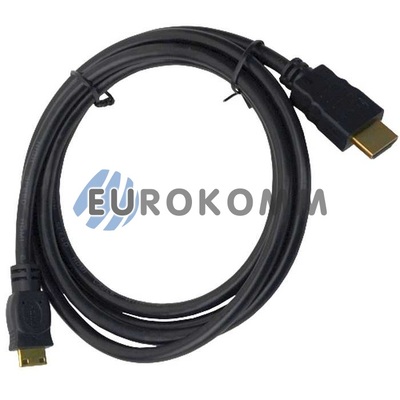 Кабель (шнур) переходник HDMI - mini HDMI (v1.4, gold, черный, 1.5м)
