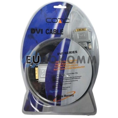 Кабель (шнур) DVI-D - DVI-D (з фільтром, Dual Link, gold, блістер, чорний, 3м)