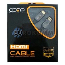 Кабель (шнур) HDMI - HDMI (v1.3b, с фильтром, металл, черный, в коробке, 5м)