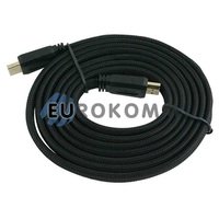 Кабель (шнур) HDMI-HDMI (v1.3b, плоский, gold, сітка, чорний, 2м)
