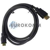 Кабель (шнур) перехідник HDMI - mini HDMI (v1.4, gold, чорний, 1.5м)