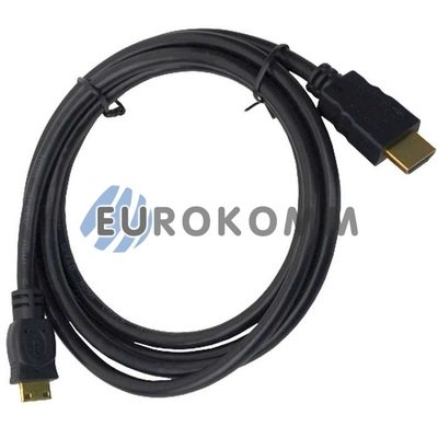 Кабель (шнур) перехідник HDMI - mini HDMI (v1.4, gold, чорний, 1.5м)