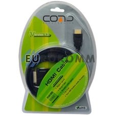 Кабель (шнур) переходник HDMI - DVI-D (gold, блистер, черный, 3м)