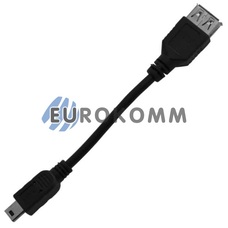 Шнур гніздо USB А-штекер mini USB 5pin, v2.0, 0.1м, чорний