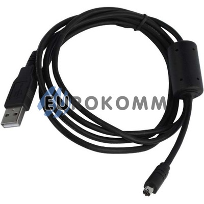 Шнур USB штекер А - штекер mini USB 8pin (круглий з фільтром) v2.0, 1.5м, чорний