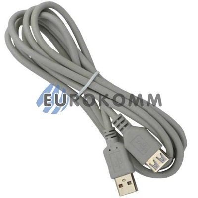 Удлинитель USB (штекер A - гнездо А) v2.0, 3м, серый
