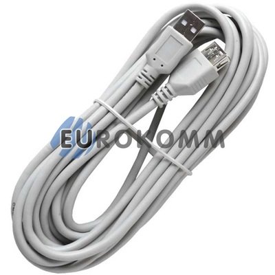 Удлинитель USB (штекер A - гнездо А) v2.0, 5м, серый