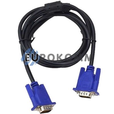 Шнур компьютерный VGA HDB 15pin с фильтром (штекер - штекер, 2м, черный)