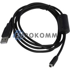 Шнур USB штекер А - штекер mini USB 8pin (круглий з фільтром) v2.0, 1.5м, чорний