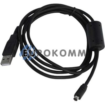 Шнур штекер USB А - штекер mini USB 8pin (круглый с фильтром) v2.0, 1.5м, черный