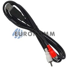 Шнур штекер USB A - 2 штекери RСА, 1.5м, чорний